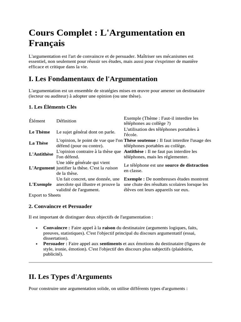 Les Arguments | PDF