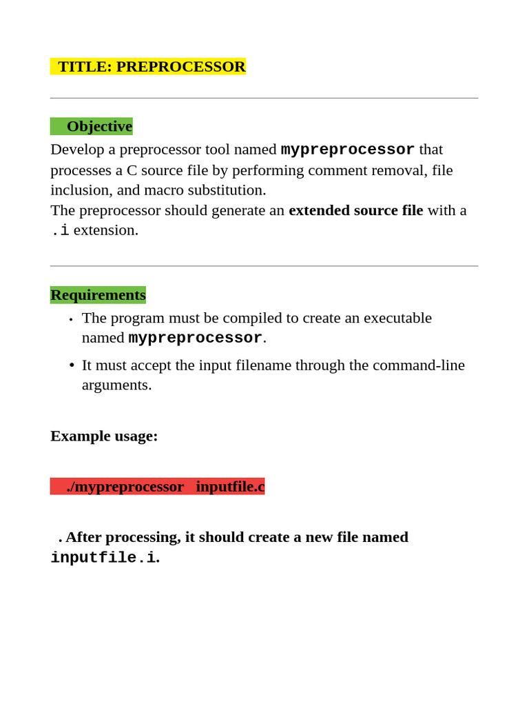 Pre Processor | PDF