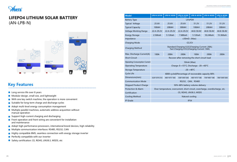 Lithium Battery LPB-N Specification | PDF | Battery Charger ...
