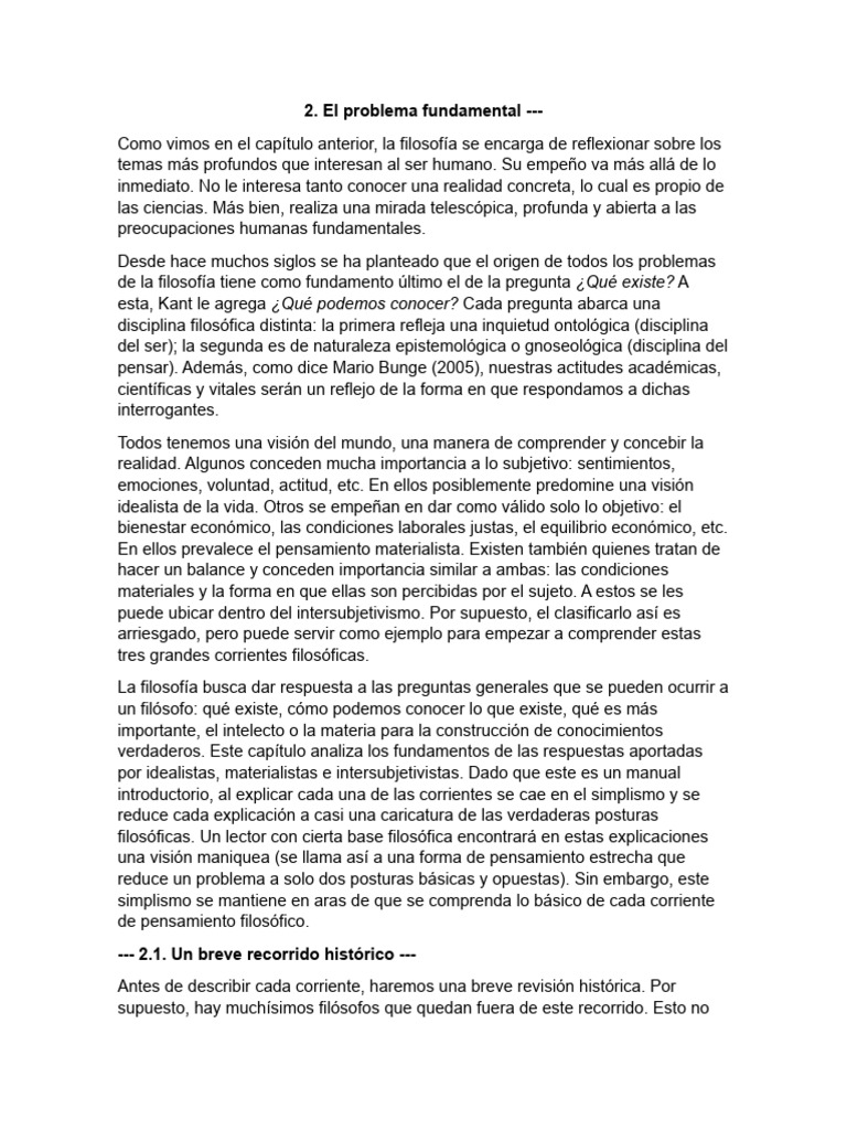 2 El Problema Fundamental | PDF | Conocimiento | Realidad