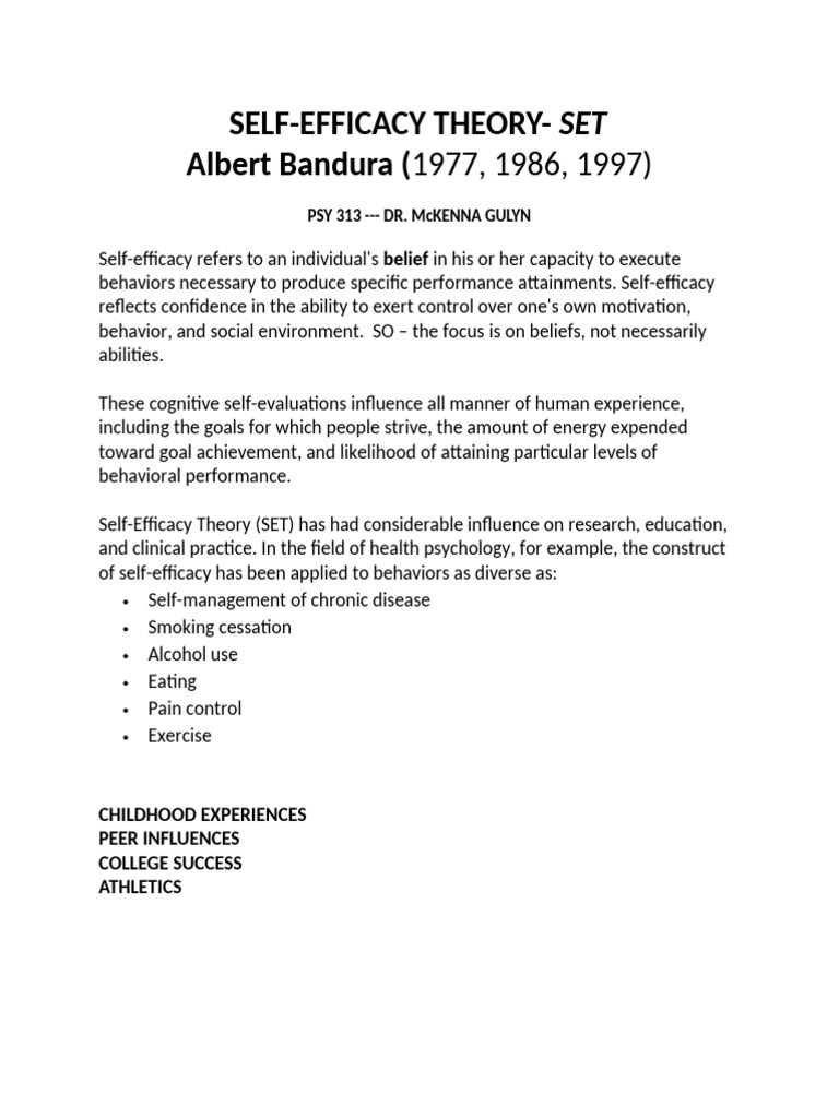 Self Efficacy | PDF