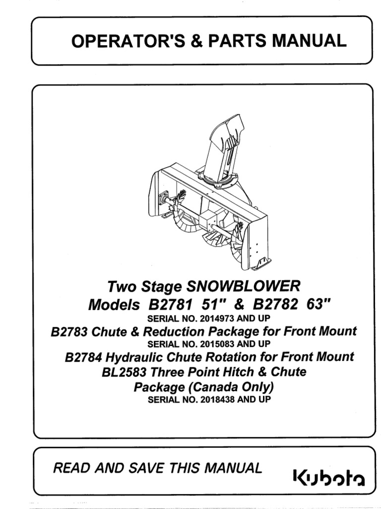 B2782B Snowblower Manual | PDF