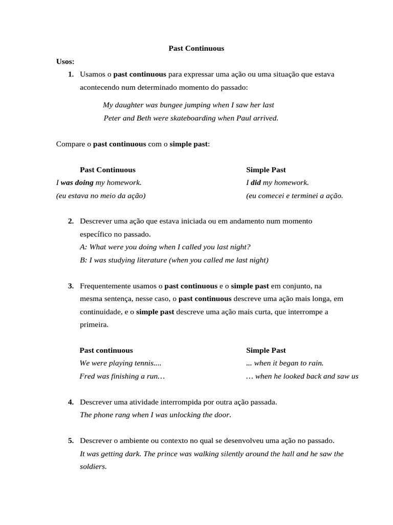 Past Continuous | PDF