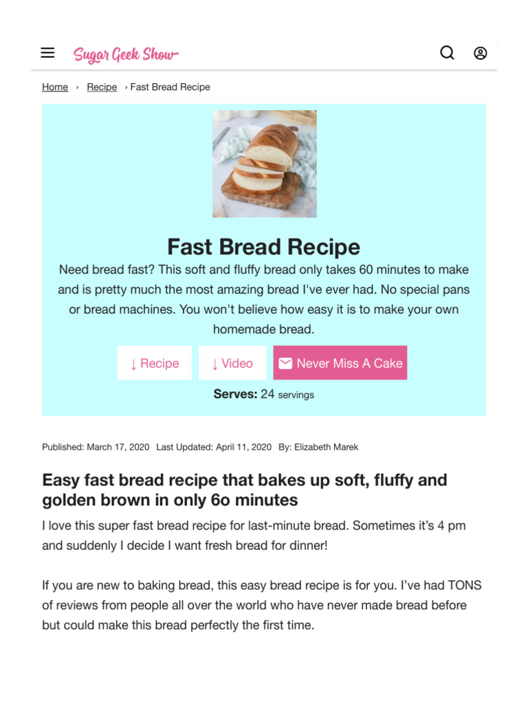 Fast Bread Recipe | PDF