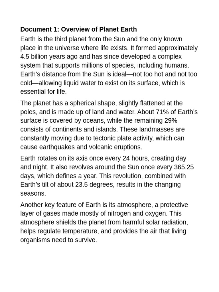 Planet Earth 1 | PDF | Earth | Natural Environment
