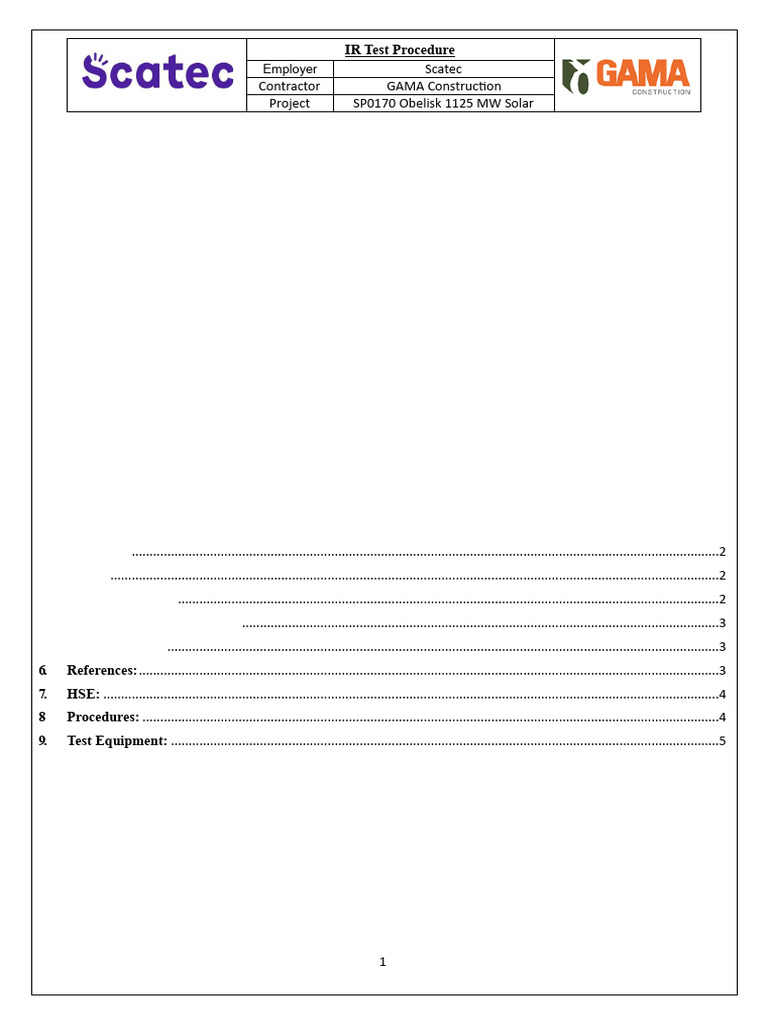 Gama Test Procedure For Thermal Inspection | PDF