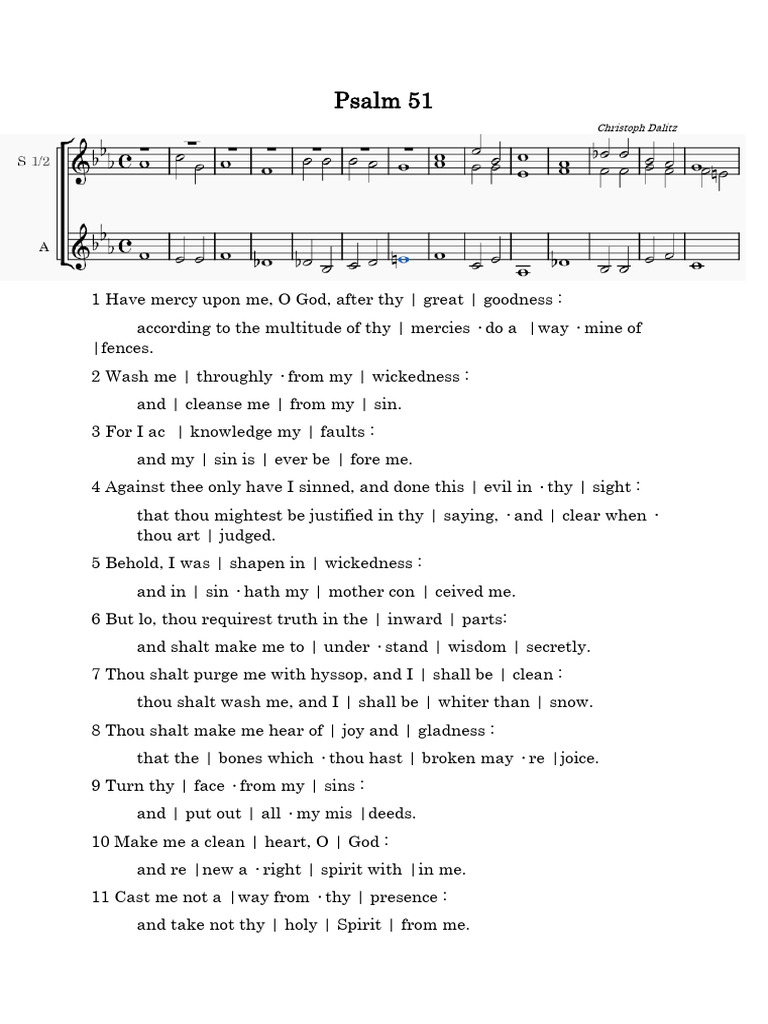 Psalm 51 - Dalitz | PDF