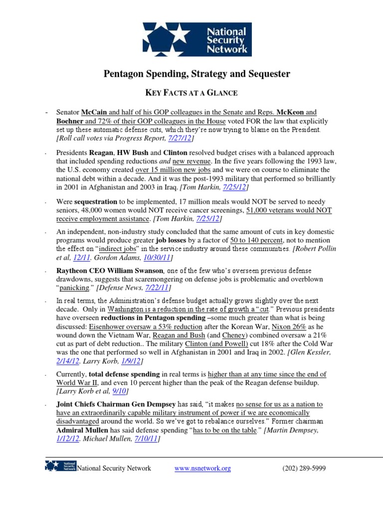 Pentagon Spending and Sequestration Insights | PDF | United States ...