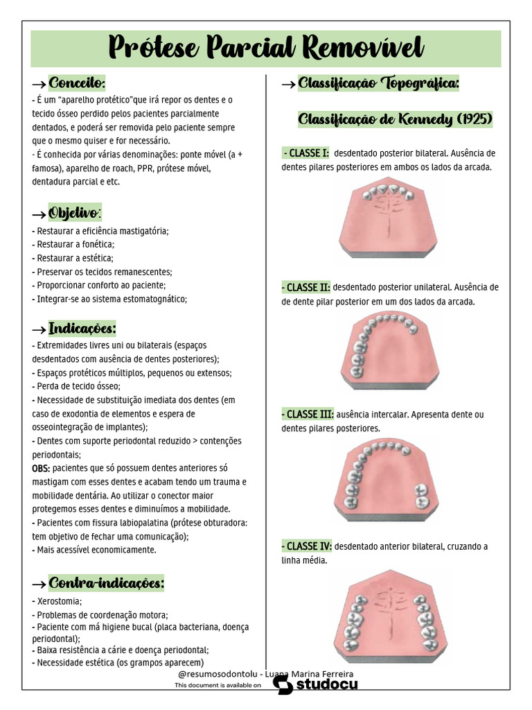 Protese Parcial Removivel | PDF | Dente humano | Prótese