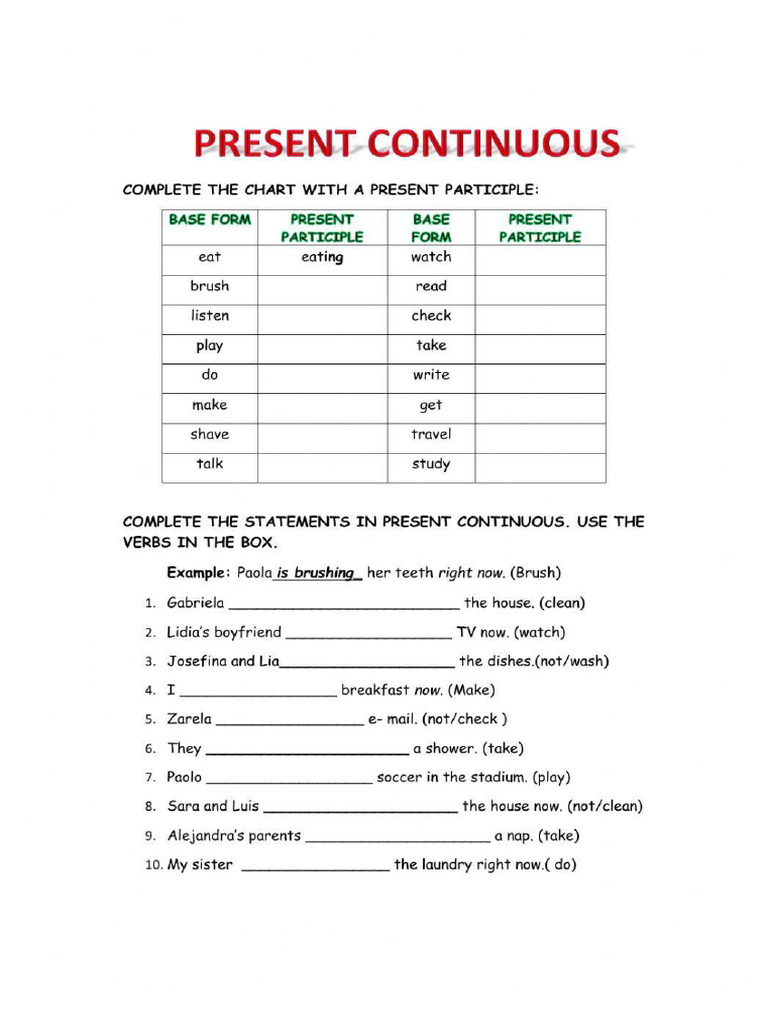 Present Continuous | PDF