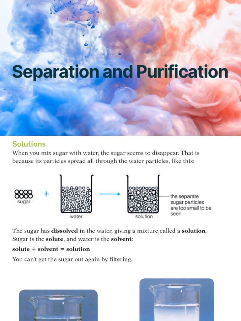 Separation and Purification | PDF | Solubility | Chromatography
