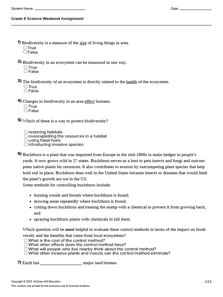 Grade 8 Science Weekend Assignment | PDF | Estuary | Ecosystem