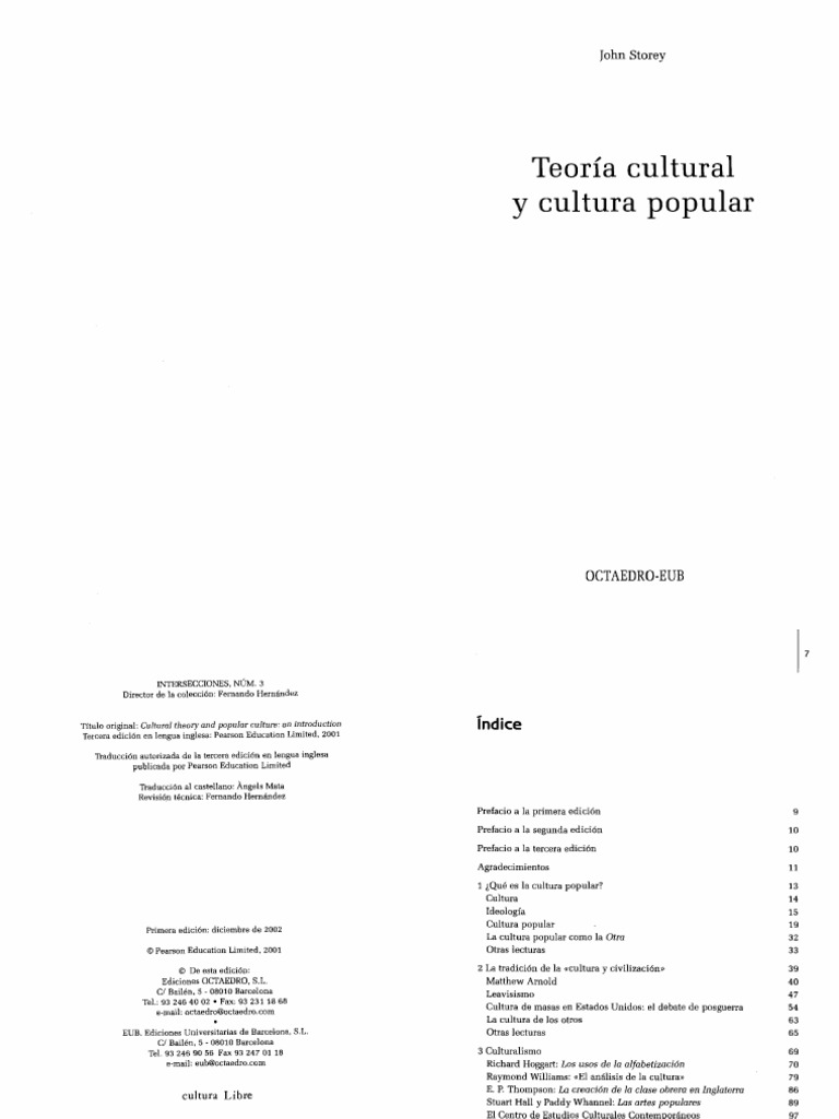 John Storey Teoria Cultural y Cultura Popular | PDF | Ideologías | marxismo