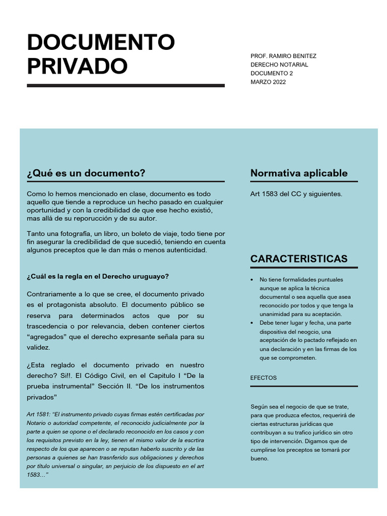 Ficha Documento Privado | PDF