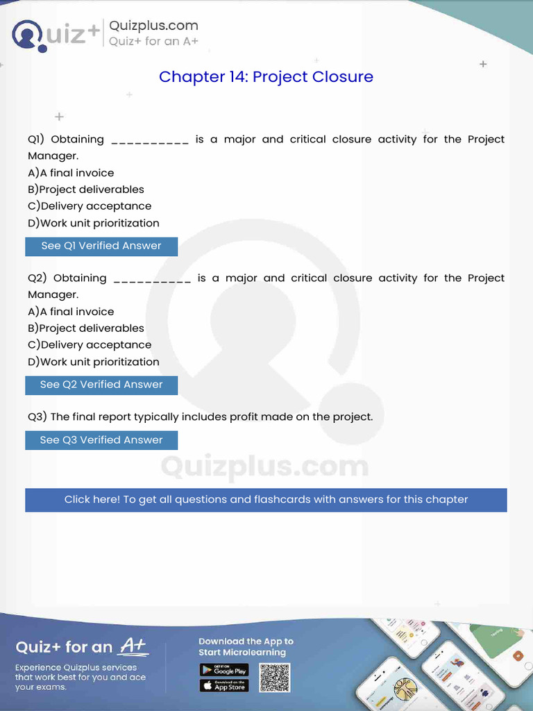 Obtaining Is A Major and Critical Closure Activity For The Project ...