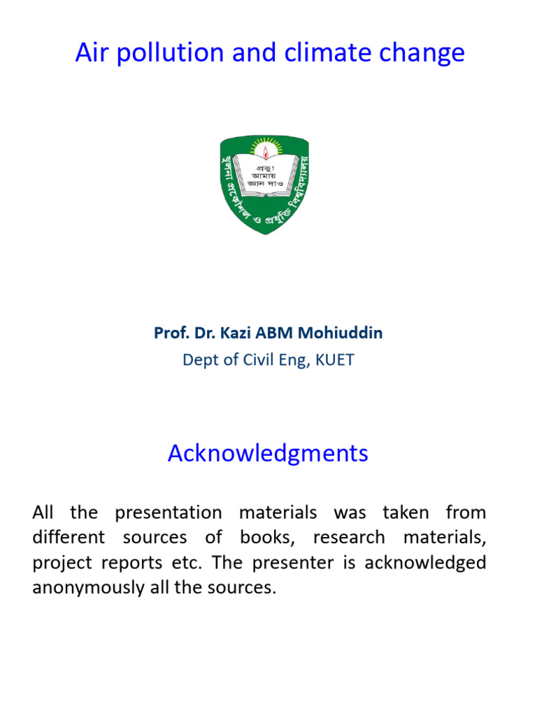 CE 4241 Air Pollution and Climate Change | PDF | Greenhouse Effect ...