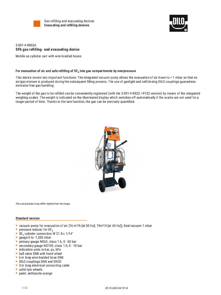 3-001-4-R002A - DILO Filling and Evacuating Kit | PDF