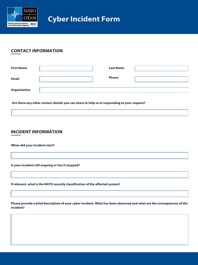 NCSC Cyber Incident Form (1) | PDF