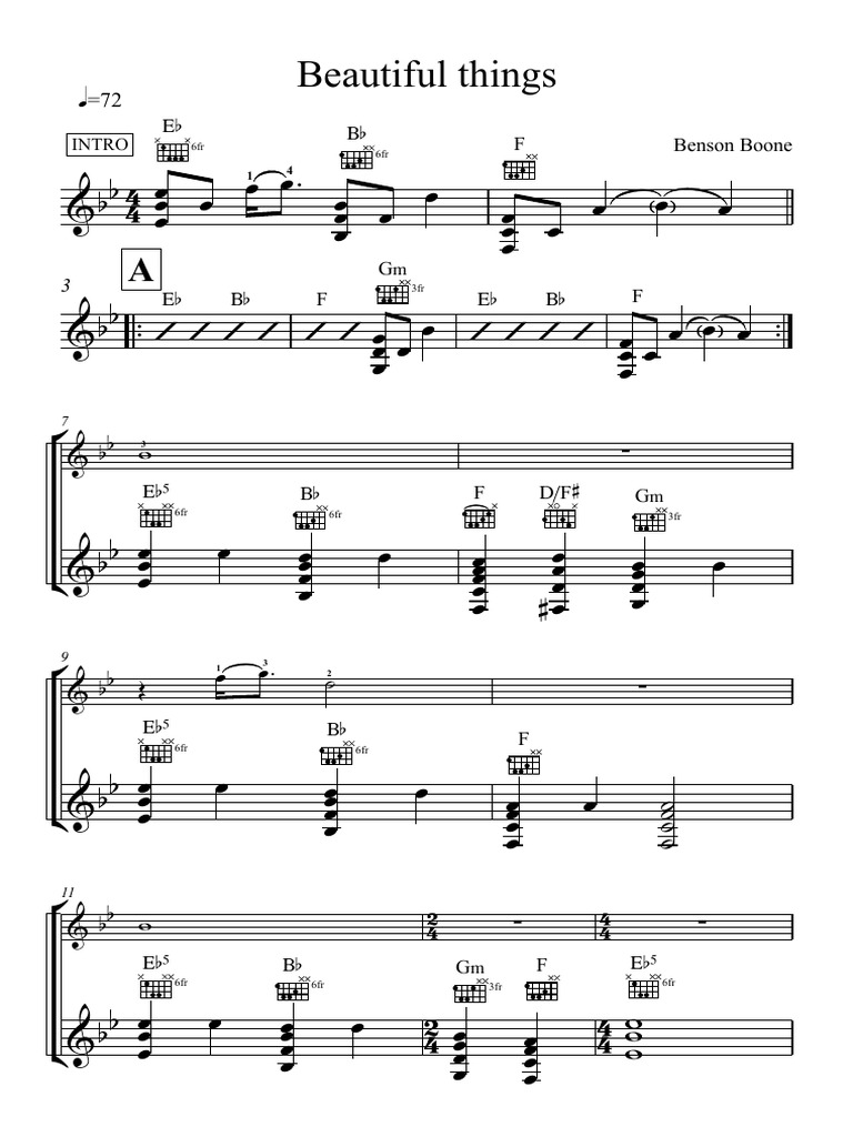 Beautiful Things - Full Score | PDF
