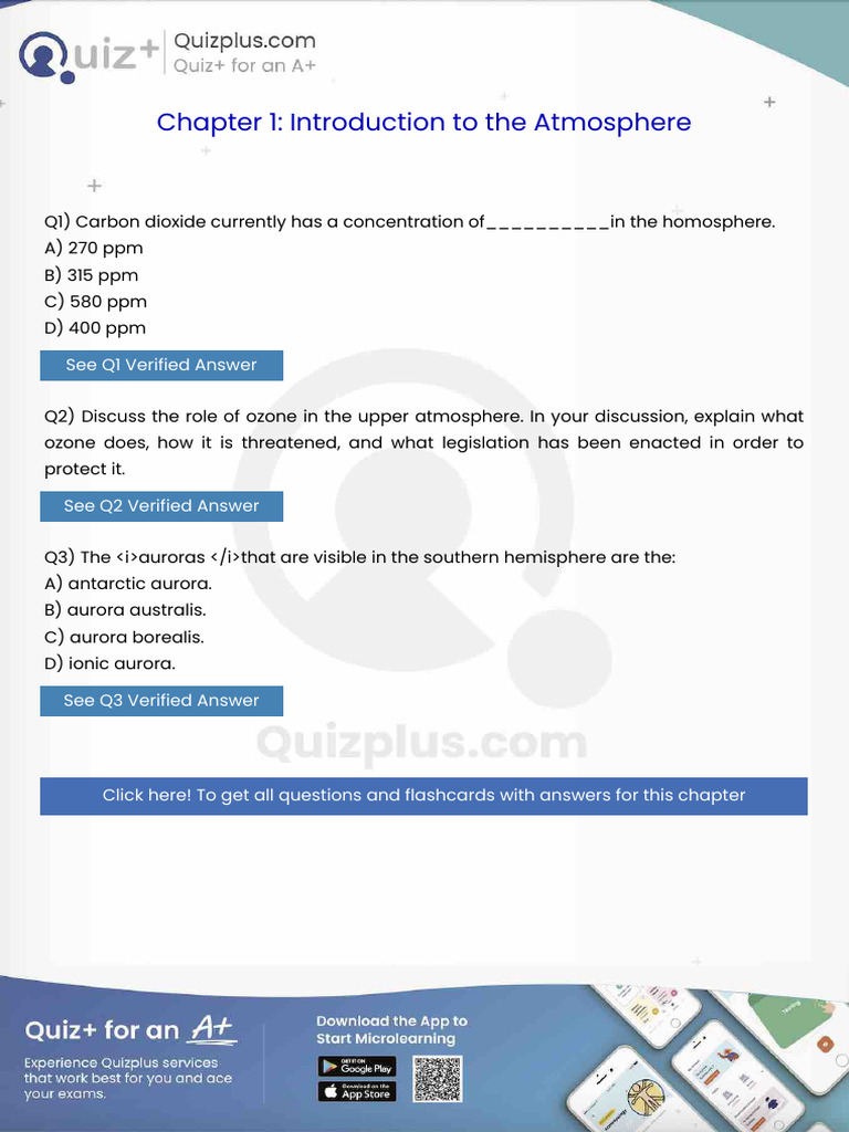 Carbon Dioxide Currently Has A Concentration Ofin The Homosphere | PDF
