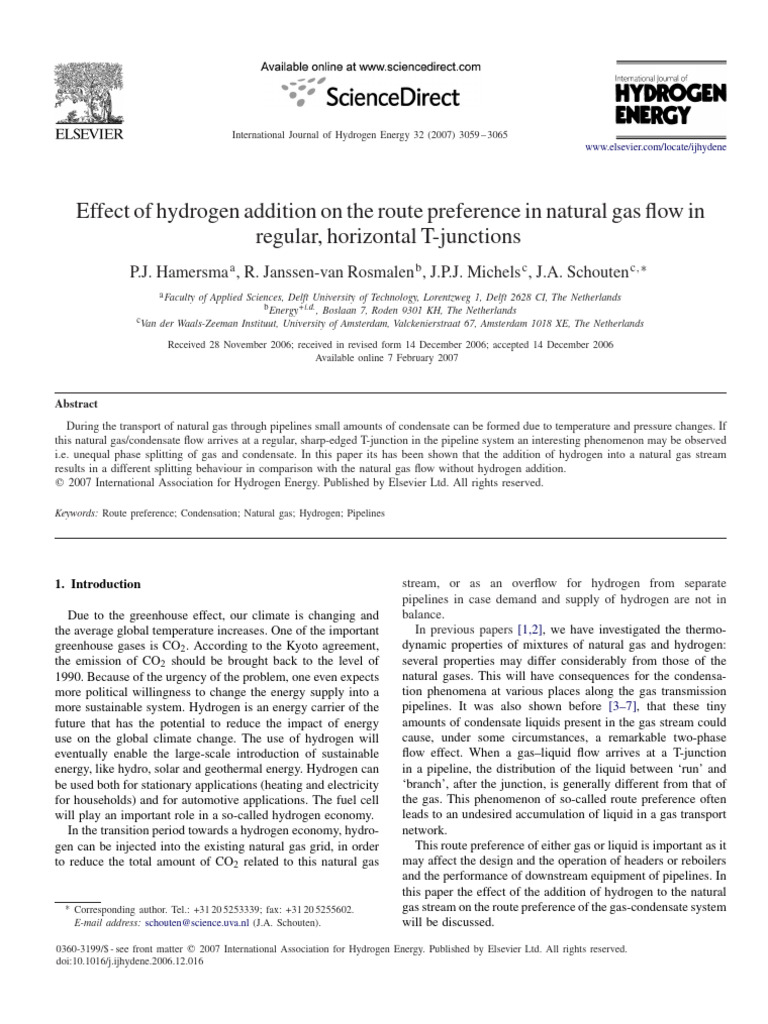 Effect of Hydrogen Addition on the Route Preference in Natural Gas ...