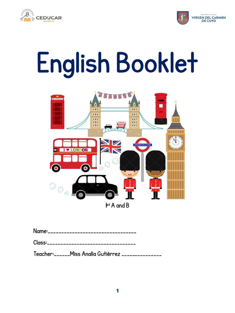 English Booklet - 1st A and B - Miss Analia Gutierrez - 2026 | PDF