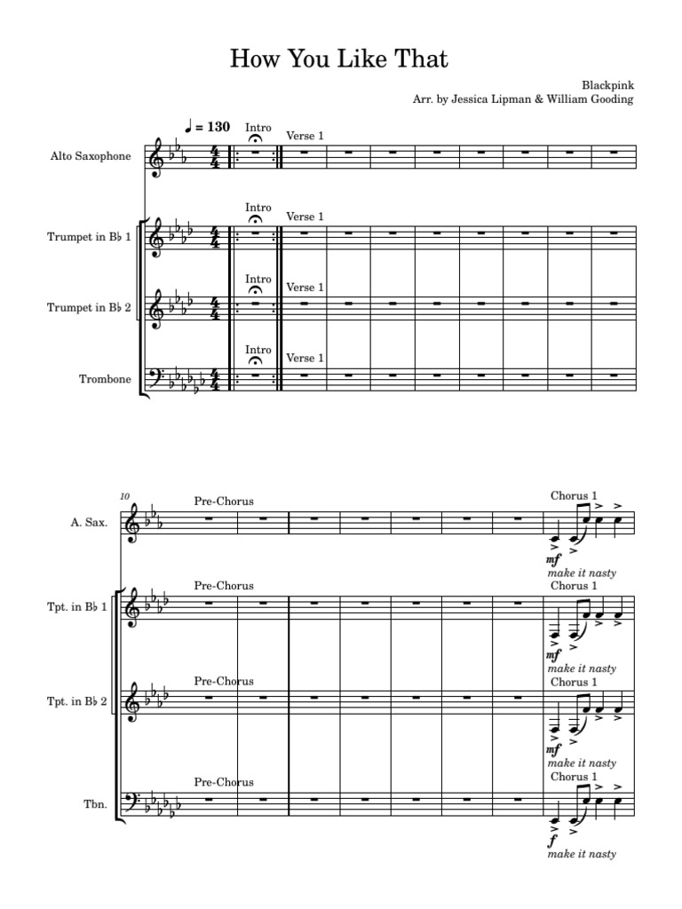 How u Like Dat-Score_and_Parts | PDF | Song Structure | Music Theory