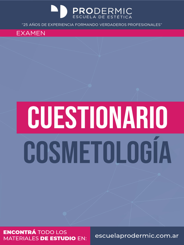 CUESTIONARIO COSMETOLOGÍA | PDF