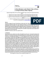 Impact of Corporate Diversification On The Market Value of Firms.