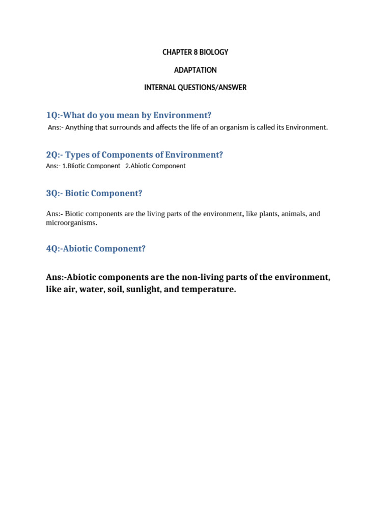 Chapter 8 Biology | PDF