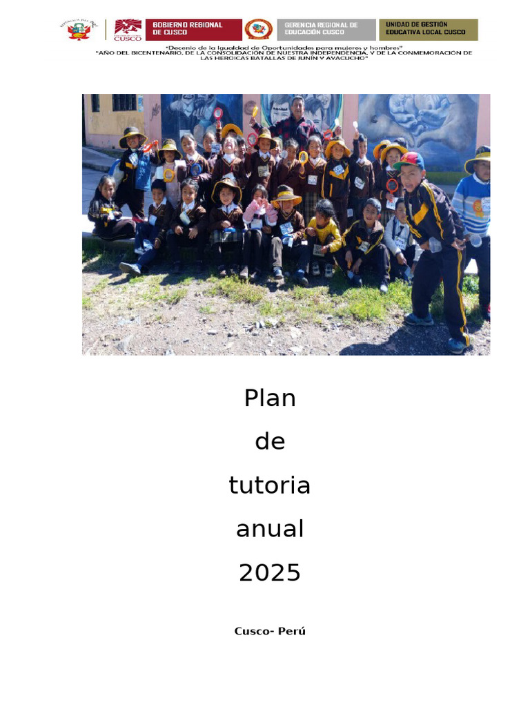 Plan Tutorial de Aula 2025 | PDF | Ciencia cognitiva | Ciencias del ...