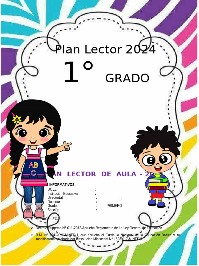 PLAN LECTOR Con Textos-2024 | PDF | Salón de clases | Educación primaria