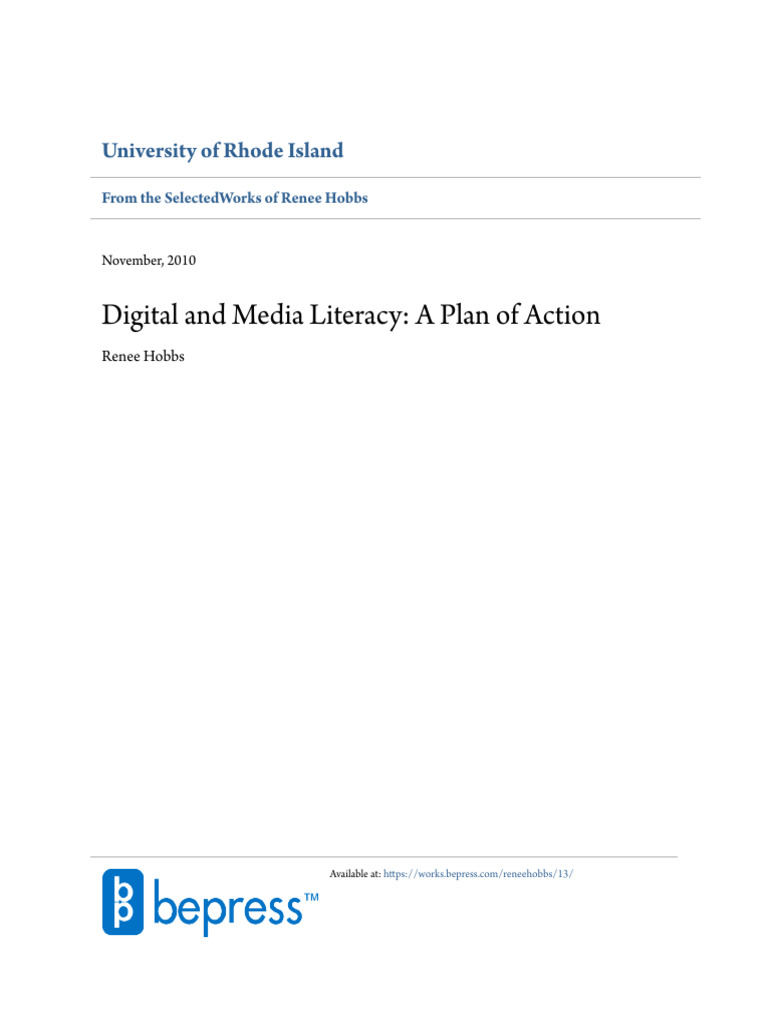 Digital and Media Literacy_A Plan of Action | PDF | Literacy | Critical ...