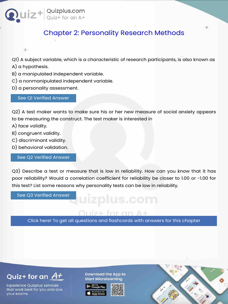 A Subject Variable Which is a Characteristic of Research Participants ...