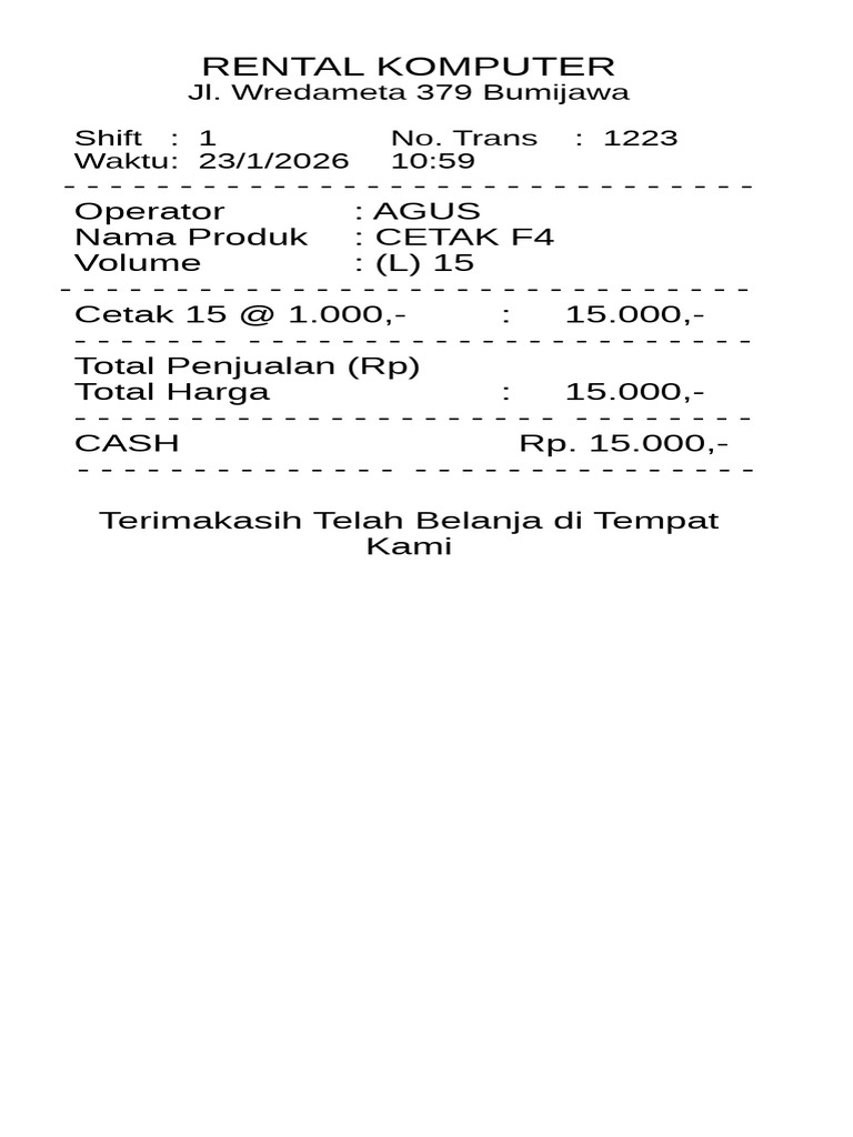 Nota Rental | PDF