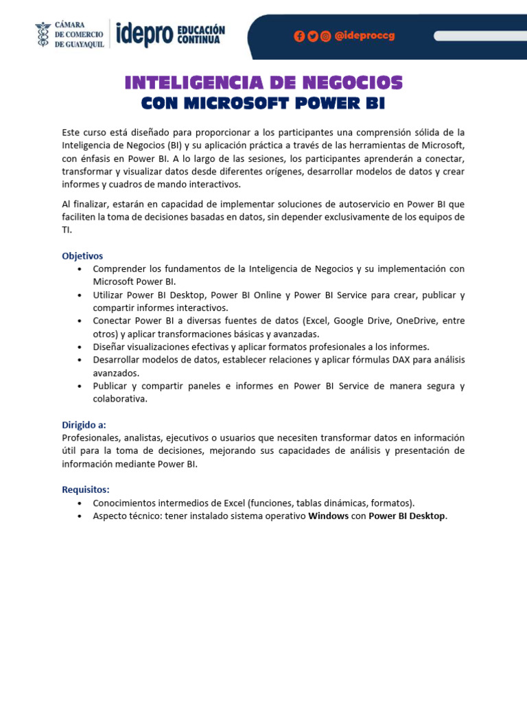 Inteligencia de Negocios Con Microsoft POWER BI | PDF | Inteligencia de ...
