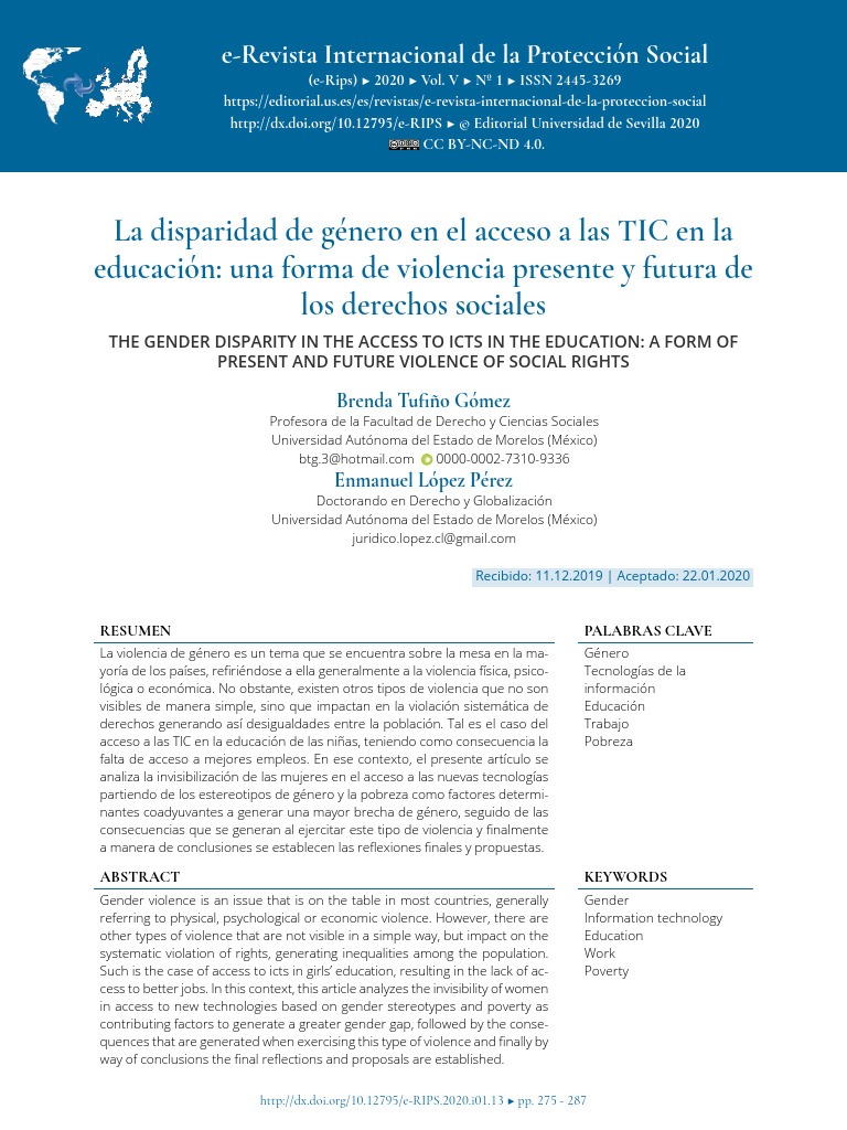La Disparidad de Género en El Acceso A Las TIC en La Educación | PDF ...