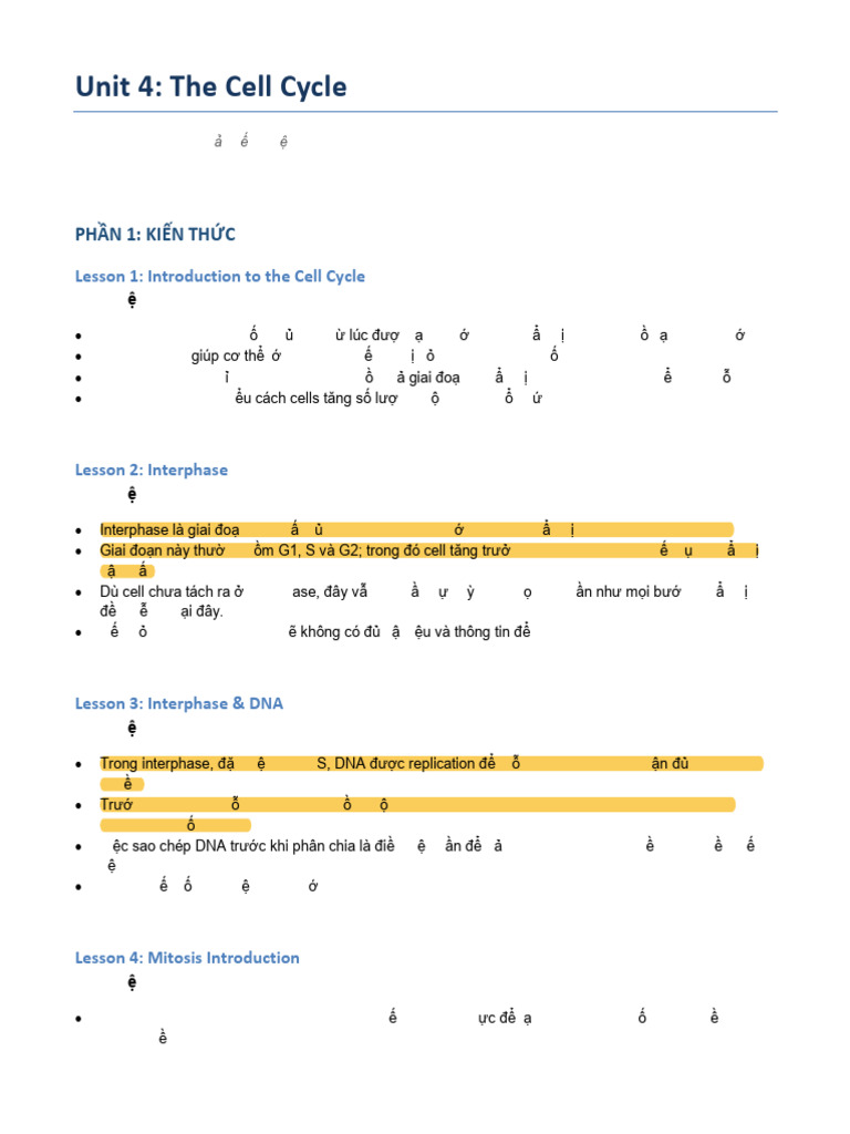 Unit 4 The Cell Cycle Notes Revised Vi | PDF