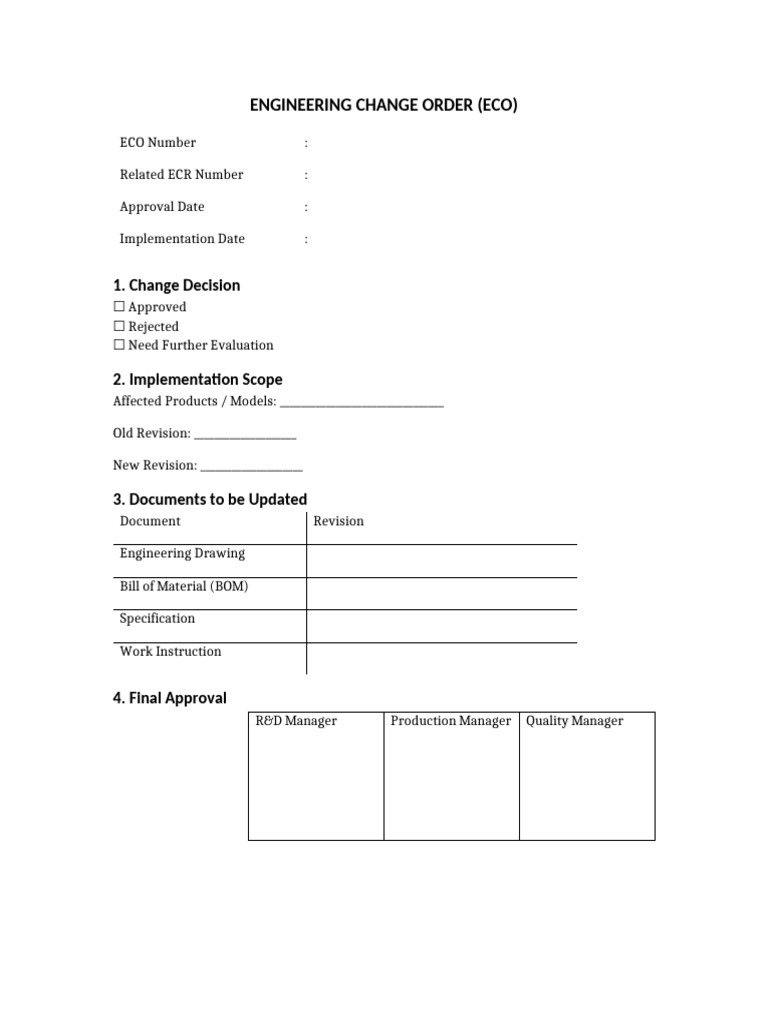 ECO Form | PDF