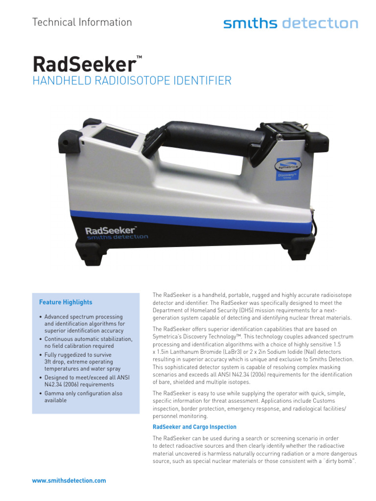 Radseeker: Handheld Radioisotope Identifier | PDF | Radiation | Nuclear ...