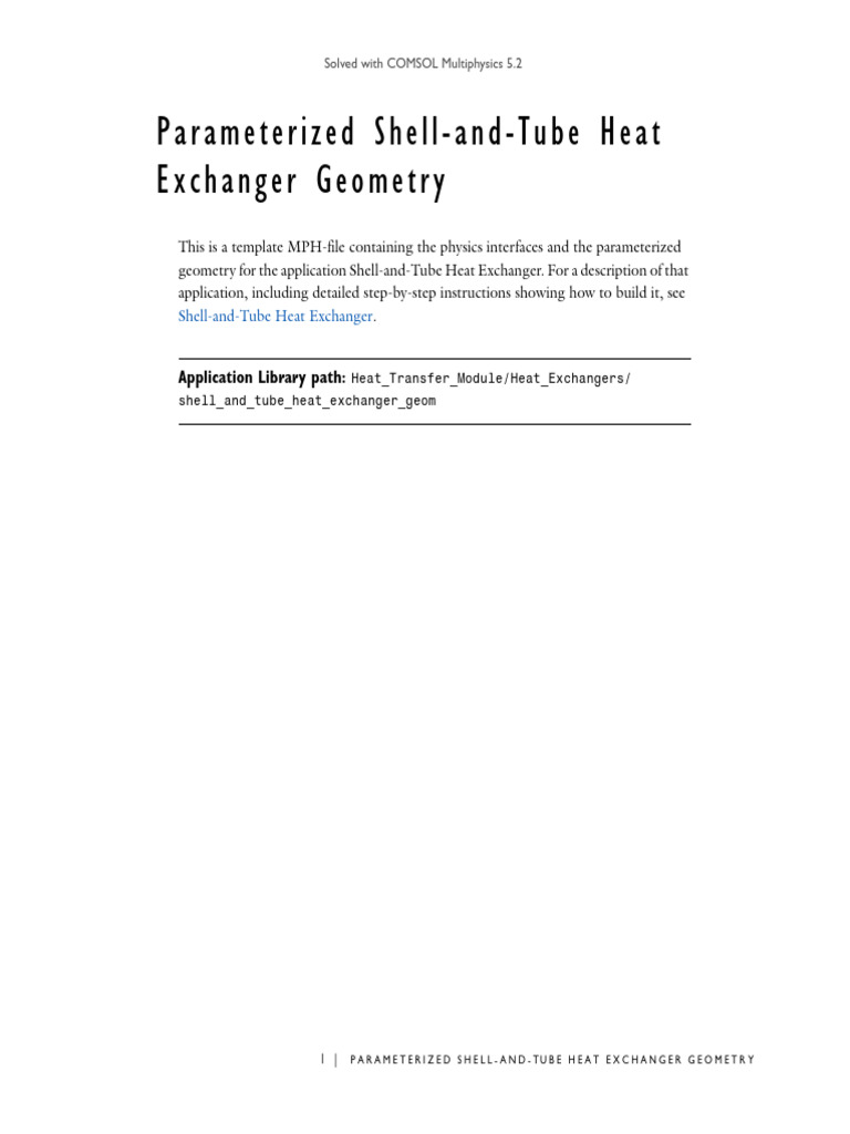 Models - Heat.shell and Tube Heat Exchanger Geom | PDF