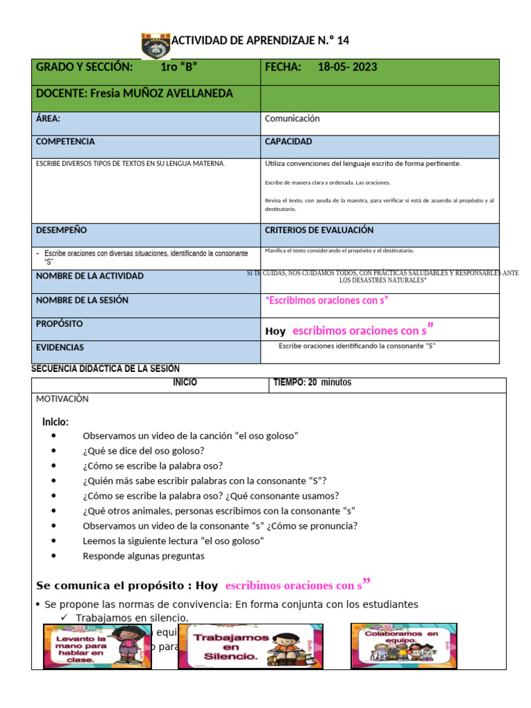 Actividad de Aprendizaje Nº 14 Com.mayo (1) | PDF | Cognición ...
