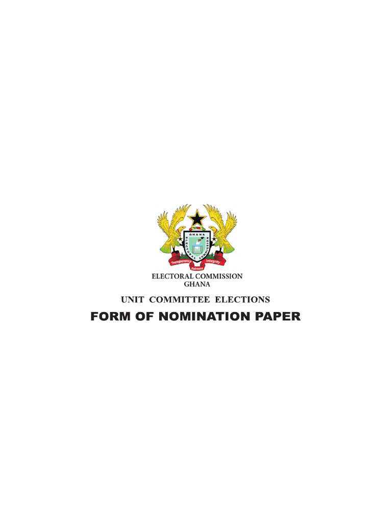 02.10.23 Unit Committee Election Ec Form of Nomination Paper | PDF