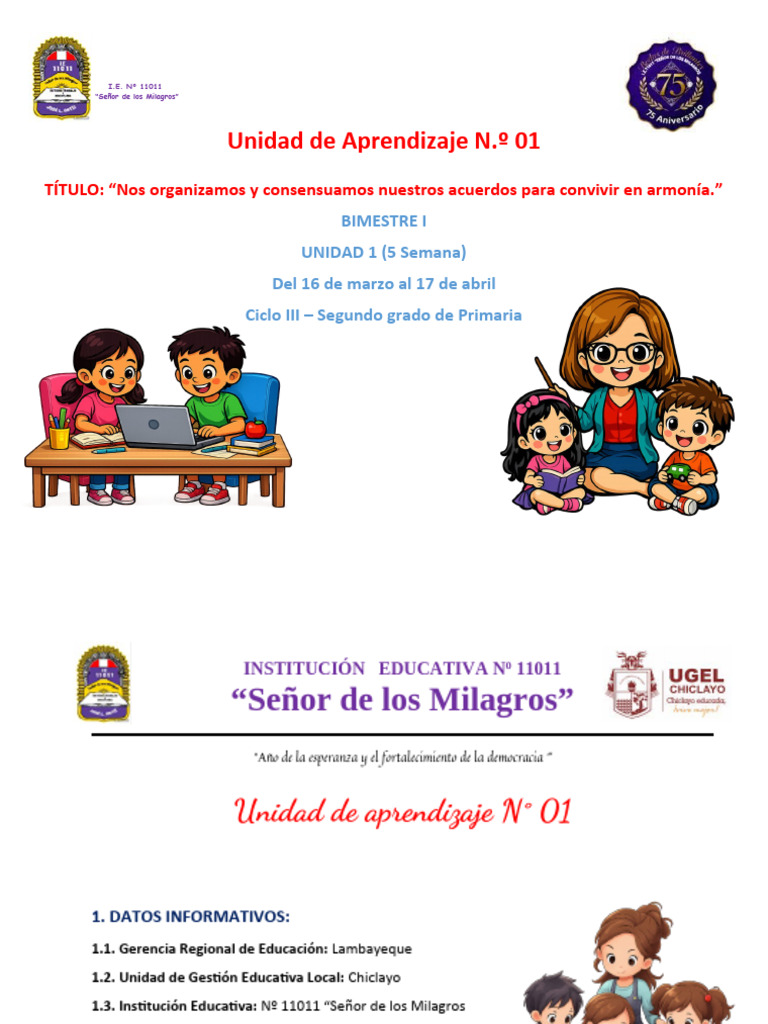 Unidad de Aprendizaje N 01 2026 CORREGIDA | PDF | Las emociones ...