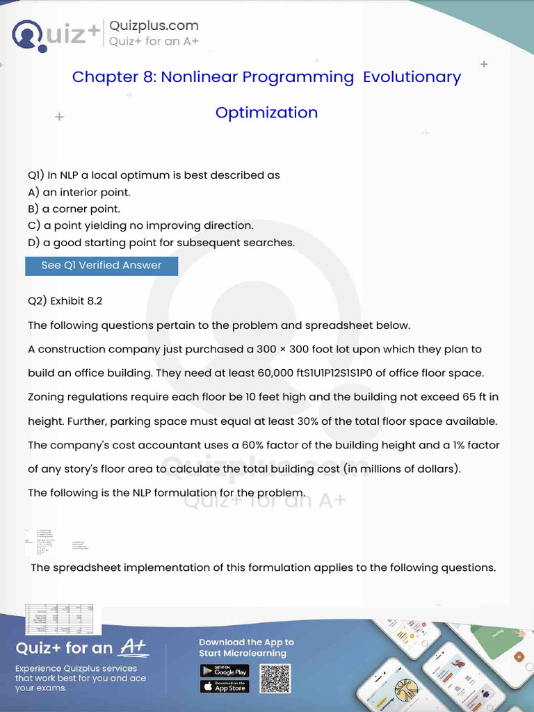 In NLP A Local Optimum Is Best Described As | PDF | Mathematical ...