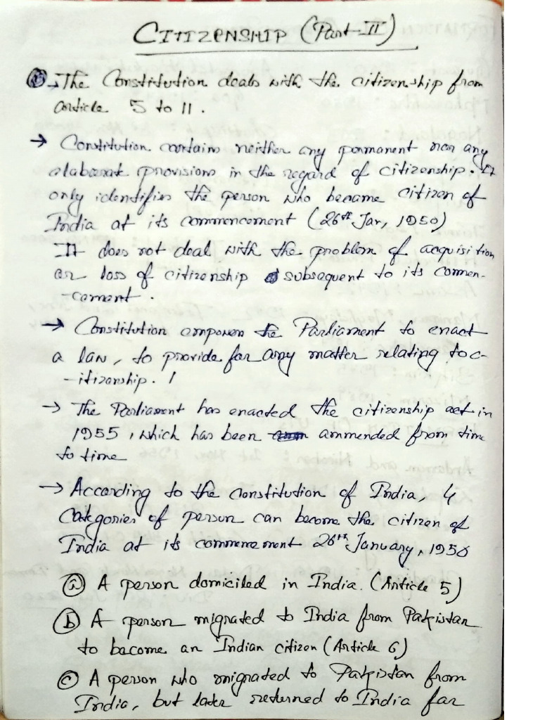 Citizenship Notes | PDF