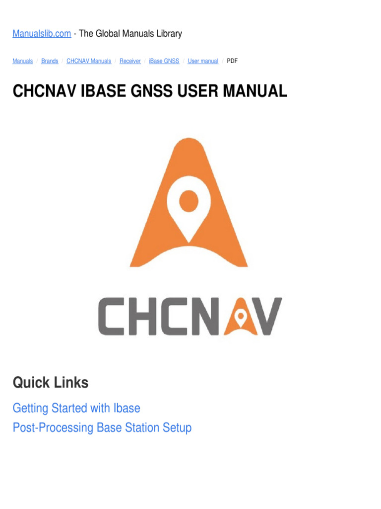 Chcnav Ibase Gnss User Manual: Quick Links | PDF | Wi Fi | Menu (Computing)
