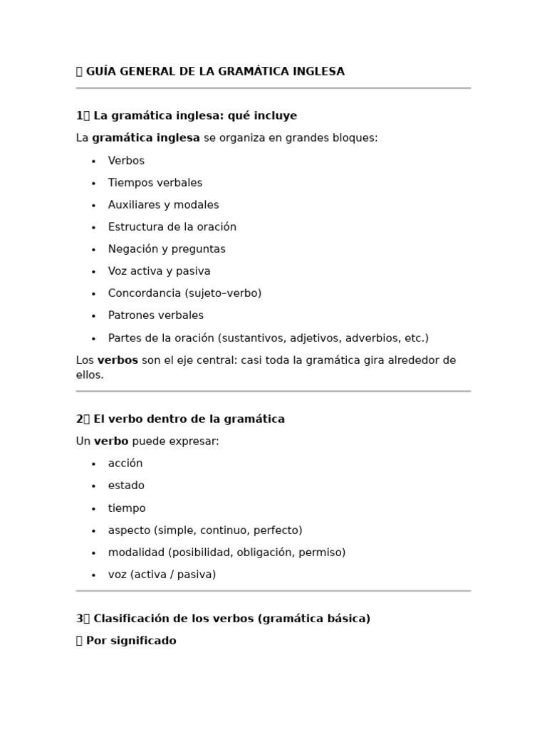 ? Guía General de La Gramática Inglesa | PDF | Gramática inglesa | Verbo