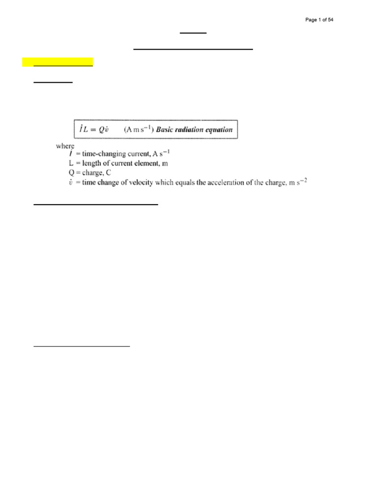 Unit 1 - Fundamental of Radiation (Notes + Problems) | PDF | Antenna ...