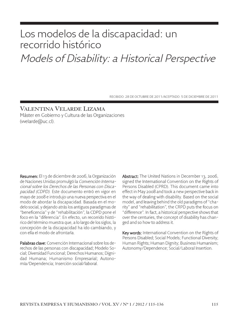 Discapacidad, Evolucion de Modelos | PDF | Invalidez | Moralidad